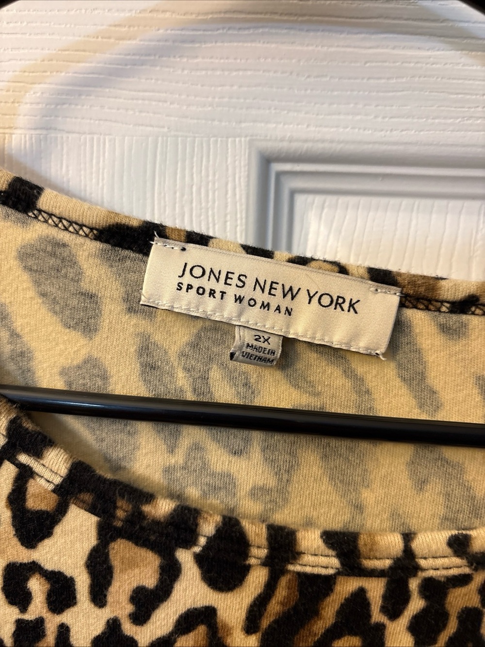 Jones New York Leopard Print Top - Beige, Black & Brown